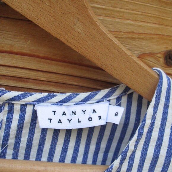 Tanya Taylor Blue White Blouse Top - Picture 10 of 11